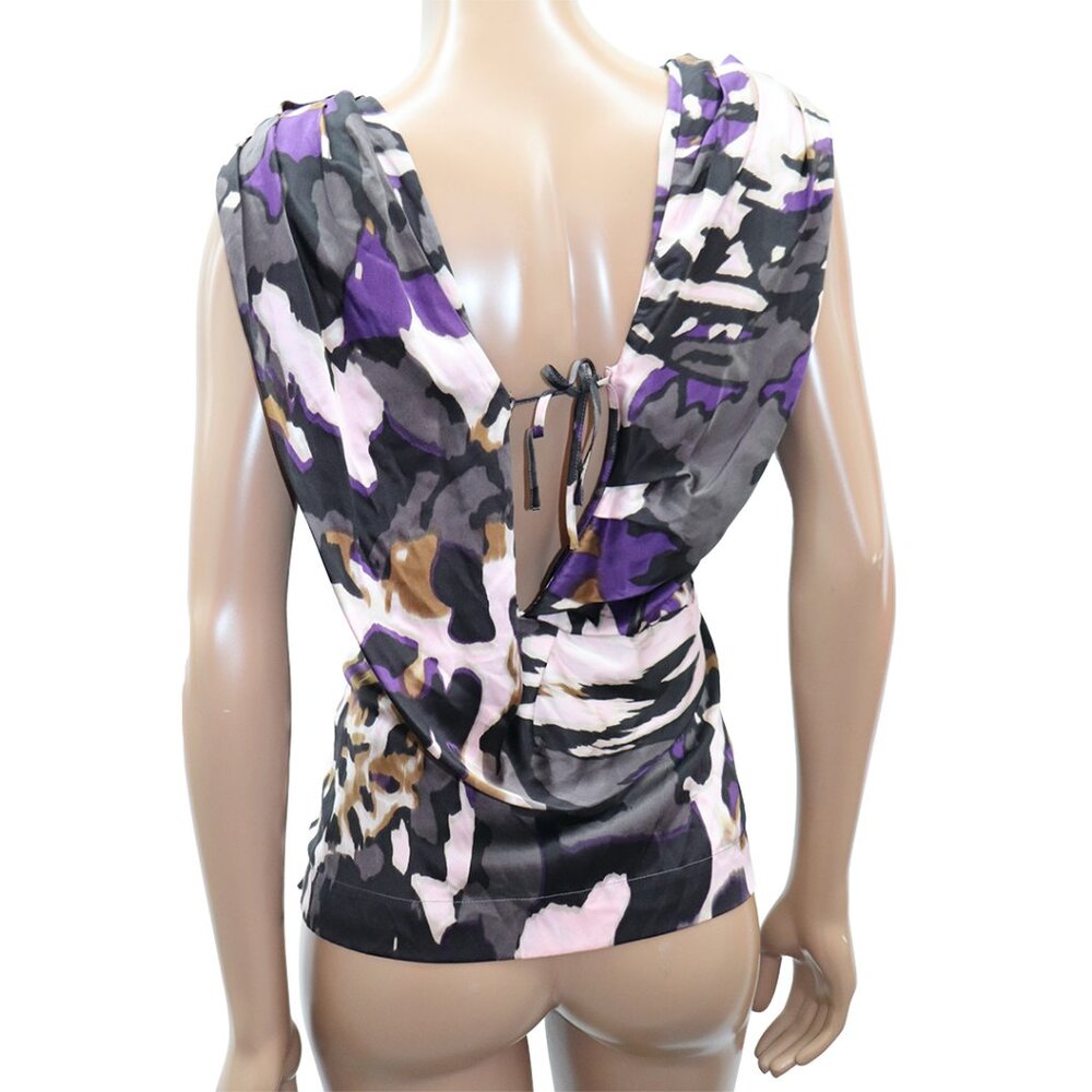 Escada Silk Cowl Neck Blouse Abstract Print 38/ 8US - Picture 6 of 7